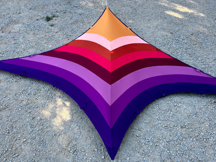 Lynder Shade Structure package 60ft x 60ft - Orange Red Purple