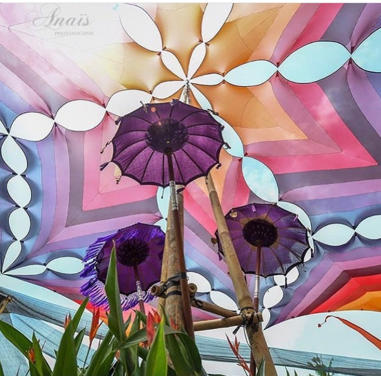 Lynder Shade Structure package 60ft x 60ft - Orange Red Purple