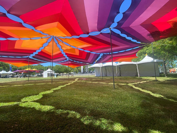 Lynder Shade Structure package 60ft x 60ft - Orange Red Purple