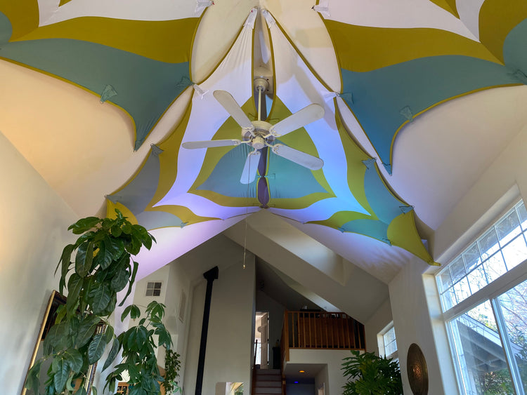 Lotus Panel (small) - Green Gold and White