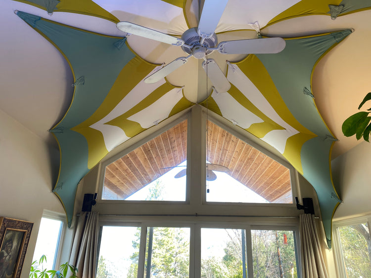 Lotus Panel (small) - Green Gold and White