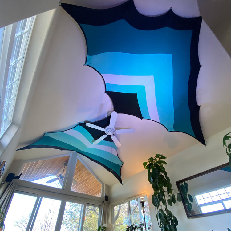 Lynder Panel (small)- Black Teal  White