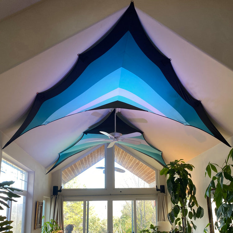 Lynder Panel (small)- Black Teal  White