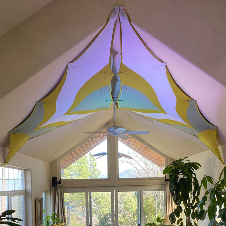 Lotus Panel (small) - Green Gold and White