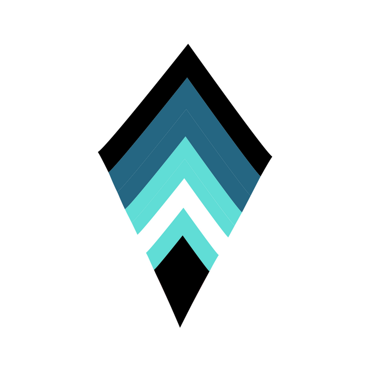 Lynder Panel (small)- Black Teal White