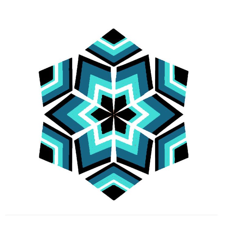 Lynder Panel (small)- Black Teal White